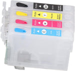 Ink Cartridge, PP 4 Colors Ink Cartridge with Permanent Chip, for Printing Photos, Test Papers, Documents (T1281/T1282/T1283/T1284)