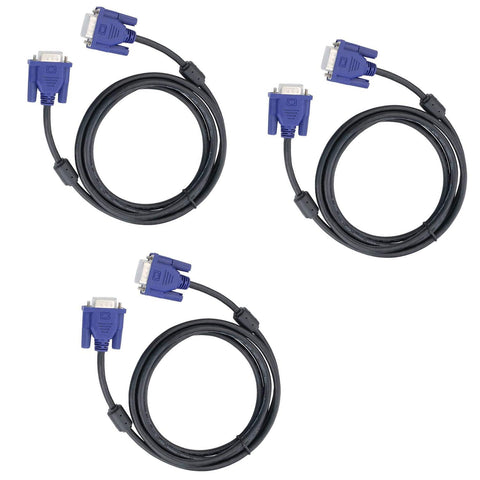 DaFuRui 3Pack VGA to VGA Cable?5Ft HD15 VGA Male to Male Cable for TV Computer VGA Monitor Cable with Blue Connector