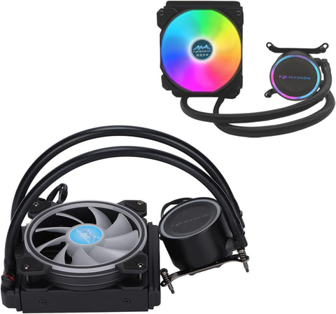 Zyyini CPU Liquid Cooler, Computer Cooling Fans, Mute Temperature Control Fan, RGB LED CPU Cooler, 120mm CPU Cooling Fans, Safe Reliable Cooling Equipment for PC