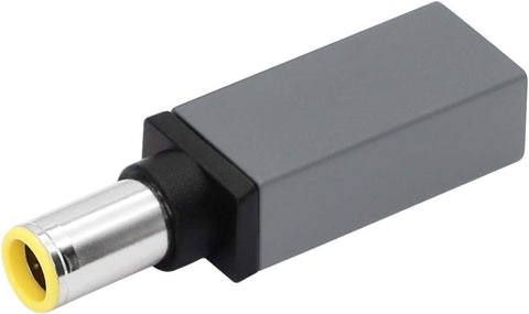 CERRXIAN 100W PD USB Type C Female Input to DC 7.9mm x 5.5mm Power Charging Adapter for T60 T61 T400 T410 T420 T430 T500 T510 T520 T530 X60 Z60 X200 X201 X220(100w-7955a) (Silver Grey)