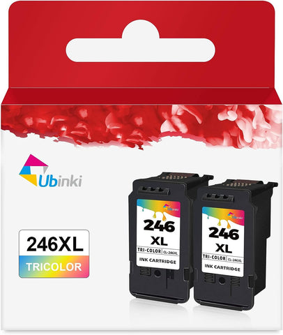 246XL Ink Cartridge 2Pack for Canon 245 245XL Color CL-246 CL246 XL CL246XL 243 CL-243 XL 243XL Ink to PIXMA TS3322 TR4522 MG2522 MX490 MX492 TS3100 TS3122 TR4520 TS3300 TR4500 MG2500 TS3320 Printer