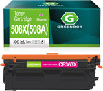 GREENBOX Compatible 508X Magenta High-Yield Toner Cartridge Replacement for HP 508X 508A CF363X Toner for M553dn M553x M553n M552dn M553 M577 M577Z M577dn M577f M577c Printer (9,500 Pages, 1 Magenta)