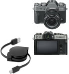 BoxWave Cable Compatible with Fujifilm X-T30 (Cable by BoxWave) - miniSync - USB-A to USB Type-C, Retractable Cable - USB-A to USB Type-C for Fujifilm X-T30