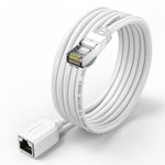 JUXINICE Ethernet Extension Cable White 10FT, CAT6 UTP Ethernet RJ45 Extension Male/Female Patch Cords for Router Modem Smart TV PC POE Extension Cable