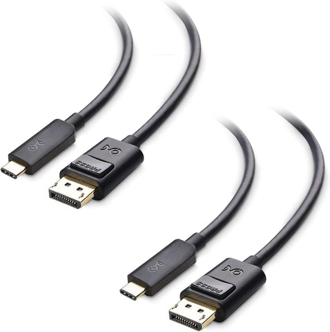 Cable Matters 2-Pack, USB C to DisplayPort 1.4 Cable 6 ft, Support 8K 60Hz / 4K 144Hz (USB-C to DisplayPort, USB C to DP Cable) in Black - Thunderbolt 4 /USB 4 Compatible with MacBook Pro, XPS