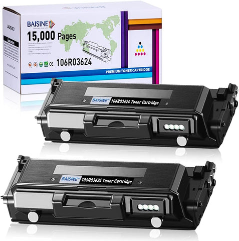 WorkCentre 3335 Toner, BAISINE 2-Pack Compatible 106R03624 Toner Cartridges Replacement for Xerox WorkCentre 3335, WorkCentre 3345, Phaser 3330 Toner – Extra High Yield 15,000 Pages