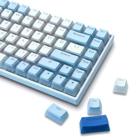 XVX Pudding Keycaps - PBT Keycaps, 165 Key Set keycaps 60 Percent, OEM Profile Custom Keycap, Compatible with a Wide Range of Mechanical Keyboards, English (US) Layout (Light Blue)