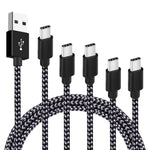 USB Type C Cable 5-Pack, SPEATE USB C to USB A Nylon Braid Fast Charging Cord High Speed Data Sync Transfer Charger Cable Compatible with Galaxy S9, Note, LG, ONEPLUS and More (Black Gray) Smartphone