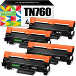 GREENBOX Compatible TN760 TN730 TN-760 Toner Cartridge Replacement for Brother MFC-L2710DW HL-L2350DW HL-L2370DW HL-L2395DW MFC-L2750DW DCP-L2550DW HL-L2390DW MFC-L2730DW Printer (4-Pack, Black)