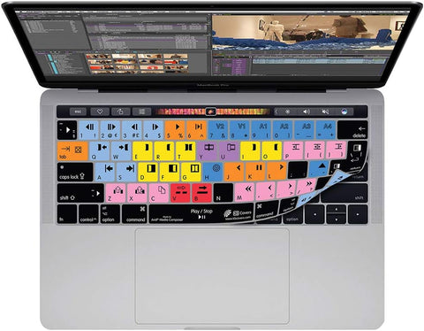 KB Covers Avid Media Composer Keyboard Cover Compatible with 13” & 15” MacBook Pro w Touch Bar | Ultra Thin Dust Water & Dirt Resistant Silicone Skins