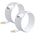Costyle USB Extension Cable White 15ft, 2 Pack USB 2.0 Extender Cable USB Type A Male to A Female Extension Cable Long USB Extension Cord for Mouse, USB Keyboard, Flash Drive, Camera,Printer-White