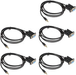 LIANSHU 5Pack DB9Pin Female to DC3.5mm Serial Cable-6 Feet Black (5Pack)