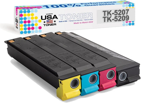 MADE IN USA TONER Compatible Replacement for Kyocera TK-5207, TASKalfa 356ci, 358ci, Copystar TK5209, CS 356ci, 358ci (CMYK, 4 ctgs)