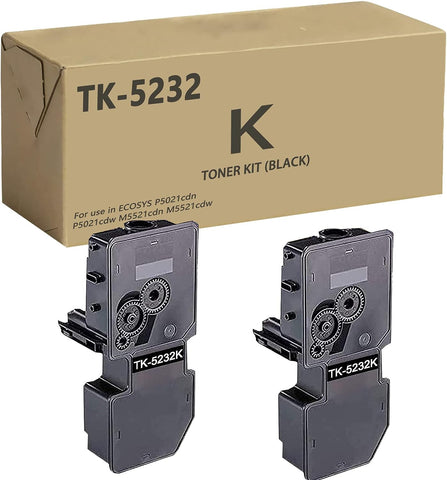 APRONE TK-5232 TK5232 Black Toner Cartridge 1T02R90US0 Replacement for Kyocera TK-5232 TK-5232K for ECOSYS P5021cdn P5021cdw M5521cdn M5521cdw Printer(2600 Pages,2-Pack)