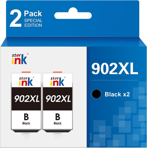 st@r ink Upgraded 902XL Black Ink Cartridges Compatible Replacement for HP 902 Black Ink for OfficeJet Pro 6978 6962 6958 6968 6970 6979 6954 6960 6975 Printer, 2-Pack