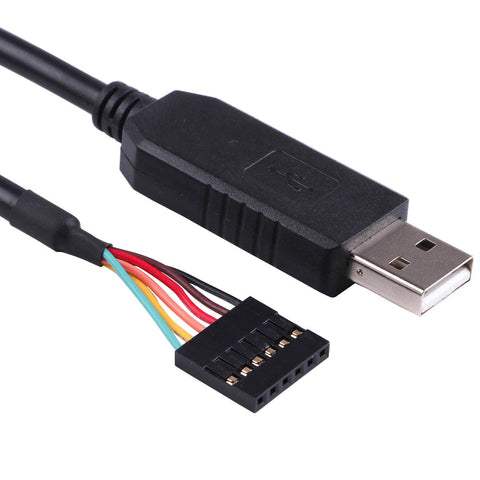 FTDI Chip USB to 5v TTL UART Serial Cable 6 Way 0.1" Pitch Terminated Connector 5.0V Signalling Converter Adapter Cable 6FT Compatible TTL-232R-5V