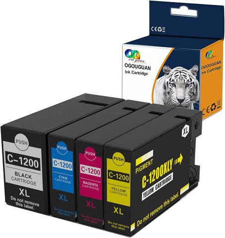 Colour-Store Compatible Ink Cartridge Replacement for Canon 1200XL PGI-1200 XL 1200XL to use with MAXIFY MB2720 MB2320 MB2700 MB2120 MB2020 MB2350 Printer Tray 4pack (Black, Cyan, Magenta, Yellow)