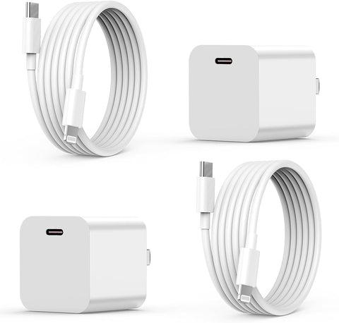 iPhone Fast Charger,2-Pack Apple MFi Certified Type C Block Fast Charging Wall Plug with 10 Foot Long USB C to Lightning Cable Cord Compatible with iPhone 14/13/12/11/Pro/Pro Max/11/Xs Max/XR/X,iPad