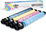 MADE IN USA TONER Compatible Replacement for Ricoh MP C2003 MP C2503 MP C2004 MP C2504 Lanier Savin MP C2003 MP C2503 (Black, Cyan, Yellow, Magenta, 4 Pack)