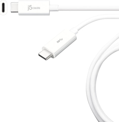 j5create USB 3.1 Type-C to Type-C Cable Reversible Connector | Supports USB 3.1 (10 Gbps), USB 2.0 (480 Mbps) | Compatible with Tablets, Laptops, Phones, etc