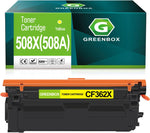 GREENBOX Compatible 508X Yellow High-Yield Toner Cartridge Replacement for HP 508X 508A CF362X Toner for M553dn M553x M553n M552dn M553 M577 M577Z M577dn M577f M577c Printer (9,500 Pages, 1 Yellow)