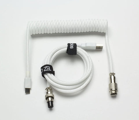 Tez Cables Z-Series Custom Coiled Aviator USB-C Keyboard Cable (White)…