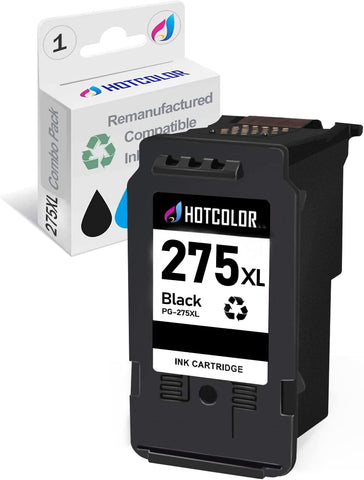 HOTCOLOR PG-275 XL Black Ink Cartridge Replacement for Canon Ink 275 and 276 XL for Canon PIXMA TS3522 TS3520 TR4720 (1 Black, 1 Pack)