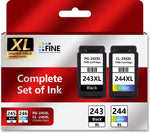 Ink 243 and 244 Combo Pack (XL) Compatible for Canon 243 and 244 Ink Cartridges Canon MX492 Ink Cartridges Works with Canon TR4520 Canon MG2522 MG2520 Canon TS3122 (for Canon Printer Ink 243XL) 2PK