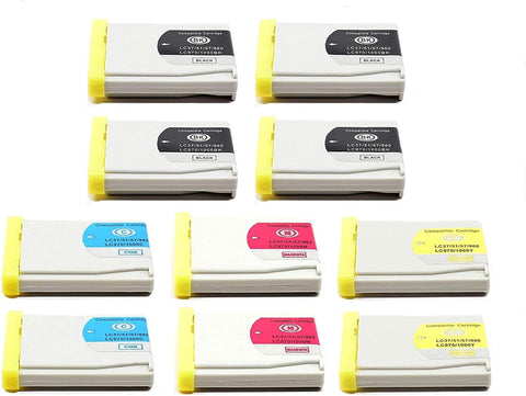 10 Pack. Compatible Cartridges for Brother LC-51. Includes Cartridges for 4ea LC-51 Black + 2ea LC-51 Cyan + 2 ea LC-51 Magenta, 2 ea LC-51 Yellow.