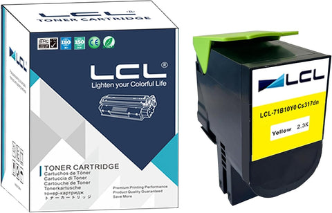 LCL Remanufctured Toner Cartridge Replacement for Lexmark 71B0040 71B10Y0 CS317dn CS317 CS317dn CX317 CX317dn CS417 CS417dn CX417 CX417de CS517 CS517de CX517 CX517de (1-Pack Yellow) Toner