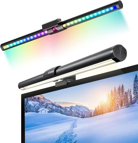 ANSCHE RGB Monitor Light Bar, E-Reading LED Task Lamp with RGB Backlit, Computer Monitor Lamp with 5 Light Modes/Dimmable Screen/Touch Control/Eye Caring, USB LED Light for Office Home, 17.3 in