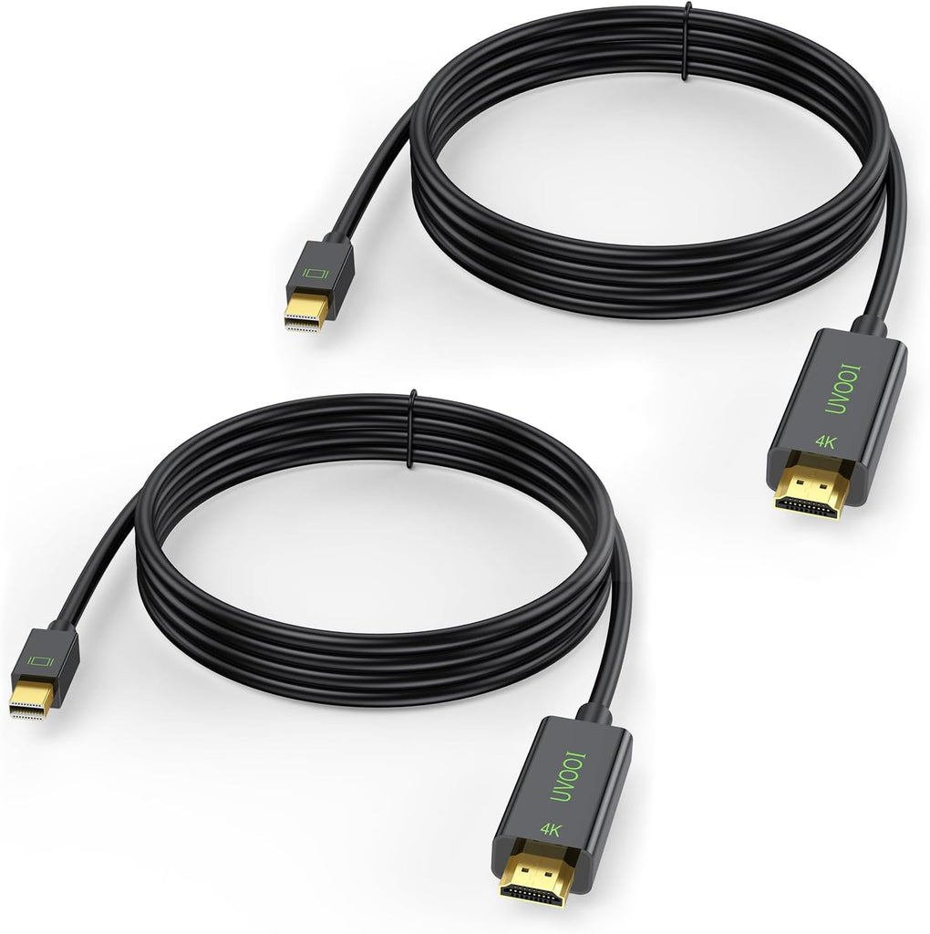 UVOOI 4K Mini DisplayPort to HDMI Cable 6FT 2-Pack, Mini DP to HDMI Ca –  MyKiron