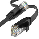 Siricook Cat 6 Ethernet Cable High Speed 125 ft, Flat Internet Network Patch Cord Support 1Gbps 250 Mhz, Rj45 Connectors for Router, Modem, Faster Than Cat5e Cat5 - Black, 125FT, C6