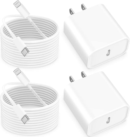 [Apple MFi Certified] iPhone Fast Charger, Linocell 2 Pack 20W USB C Power Delivery Wall Charger Plug with 6FT Type C to Lightning Quick Charge Sync Cable for iPhone 14 13 12 11 Pro/XS/XR/iPad/AirPods