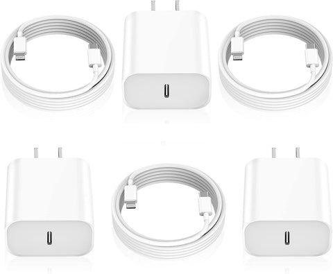 iPhone Fast Charger, 3 Pack [Apple MFi Certified] 20W Type C iPhone Charger Fast Charging Block with 6FT USB C to Lightning Cord Compatible with iPhone 14 13 12 11 Pro Max XS XR X 8 iPad AirPods Pro