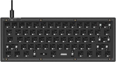 Keychron V4 Wired Custom Mechanical Keyboard Barebone Version, 60% Layout QMK/VIA Programmable Macro with Hot-swappable Support Compatible with Mac Windows Linux (Frosted Black - Translucent)