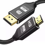 DP to HDMI Cable 1.5m/4.9FT, Computer to TV Notebook Monitor Projector Displayport Transfer Screen Line Support 4K Resolution, 1.4 4D Version,for Connection DisplayPort to HDMI Video Display Device