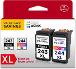 243-244 XL Printer Ink Cartridge for Canon 243 Black and 244XL Color XL Combo Pack with use PIXMA TS3120 TS3122 MX492 MG2525 MG2522 TR4520 Printers