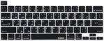 XSKN Shortcuts and Language Series Silicone Keyboard Cover Skin Compatible with New MacBook Pro 13.3 inch 16 inch with Touch Bar and Touch ID - A2251 A2289 A2338 M1 A2141 (US Version, Arabic Black)