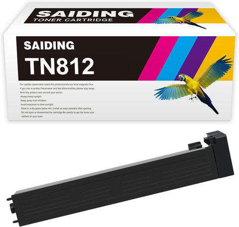 SAIDING Compatible Toner Cartridge Replacement for Black TN812 TN812k TN 812 A8H5030 to use with Konica Minolta Bizhub 808 High Yield 40800 (1 Black)