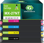 GREENBOX Compatible MX-27NT High Yield Toner Cartridge Replacement for Sharp MX-27NT MX-27NTBA MX-27NTCA MX-27NTMA MX-27NTYA for MX-2300 MX-2300N MX-3500N Printer (Black Cyan Yellow Magenta,4 Pack)