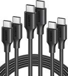 UGREEN USB C to USB C Cable 60W 3-Pack Compatible with MacBook Pro 2022, iPad Pro 2022, Samsung Galaxy S22/Z Fold/Z Flip, Google Pixel 7/6a, PS5, Switch, etc.6.6FT