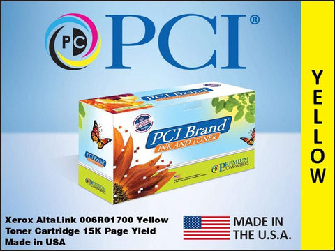 PCI Brand Compatible Toner Cartridge Replacement for Xerox 006R01700 Yellow Toner Cartridge 15K Yield