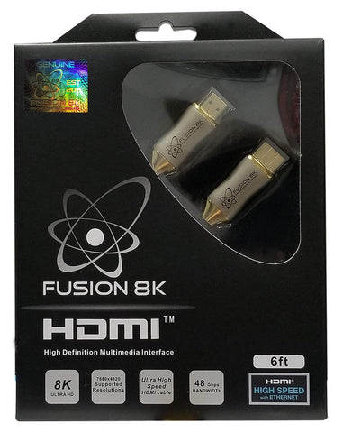 Fusion8K HDMI 2.1 Cable Supports 8K @60Hz and 4K @120Hz Compatible with All TVs, BluRay, Xbox Series X, PS5 (6 Feet)