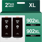 902XL Black High-Yield Ink Cartridge | Works with HP OfficeJet 6978, 6968, 6958, HP OfficeJet Pro 6960, 6970 Series | for HP 902 Black Ink Cartridge | 2 Black