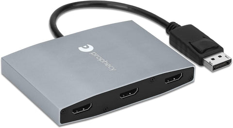 gofanco Prophecy 1x3 DisplayPort 1.2 to HDMI Multi Monitor Adapter for Extended Displays – DP to 3 Port HDMI MST Hub, 4K @30Hz, for Windows PCs, Not for Mac OS, with Eyefinity, TAA Compliant