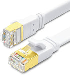 CAT 8 Ethernet Cable 100FT, High Speed 40Gbps 2000MHz SFTP Flat Internet Network LAN Cable with Gold Plated RJ45 Connector for Router, Modem, PC, Switches, Hub, Laptop, Gaming, Xbox (White, 100ft/30m)
