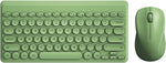 Compact Keyboard MouseCombo,JieruiDeng 79-Key Retro Mini Cute Computer Keyboard 2.4G USB Wireless and Silent Mice Set for Laptop Desktop PC iPad (Green)
