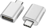 nonda USB C to USB Adapter(2 Pack),USB-C to USB 3.0 Adapter, Thunderbolt 3 to USB Female Adapter OTG for MacBook Pro 2019,MacBook Air 2020,iPad Pro 2020 ,More Type-C Devices(Silver)