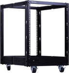 RackPath 12U Open Frame Server Rack – Heavy Duty 4 Post Adjustable Depth with Casters